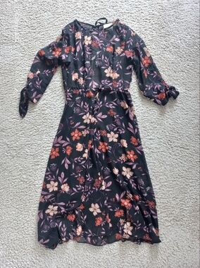 Sheer Floral Midi Dress